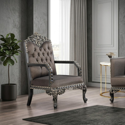 Sillón clásico de lujo de una plaza para el salón, sofá de una plaza.