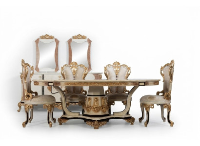 Mesa de lujo clásica de madera, mesas de estilo barroco rococó antiguo para sala de estar y comedor nuevo.