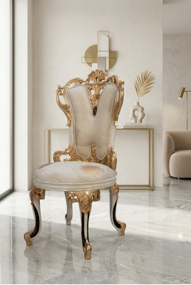 Diseño de lujo Silla de madera maciza con cojines Silla de respaldo para oficina y comedor.
