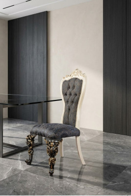 Silla de comedor de diseño clásico Chesterfield trono de lujo de un asiento