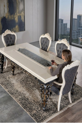 Juego de sillas de comedor sillón, 2 sillas con reposabrazos + 2 sillas de lujo, sillones nuevos.