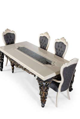 Juego de sillas de comedor sillón, 2 sillas con reposabrazos + 2 sillas de lujo, sillones nuevos.