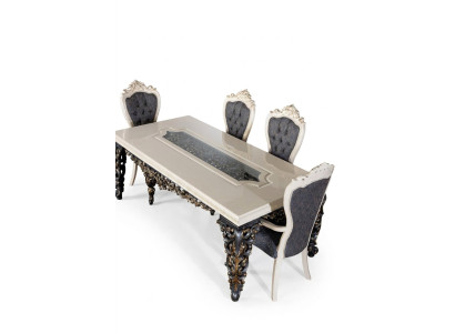 Juego de sillas de comedor sillón, 2 sillas con reposabrazos + 2 sillas de lujo, sillones nuevos.