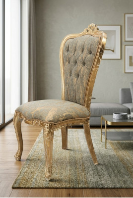 Silla de comedor Sillón diseñador Sillón barroco Sillón de lujo Sillas clásicas Nuevas.