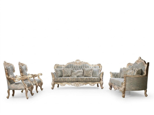 Conjunto de sofás Chesterfield 3+3+1+1 mesa de centro clásica sofá tapizado asiento