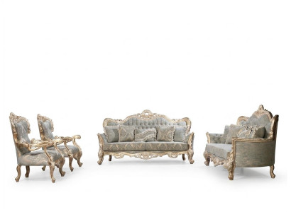 Conjunto de sofás Chesterfield 3+3+1+1 mesa de centro clásica sofá tapizado asiento