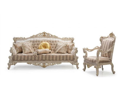 Sofá conjunto clásico de lujo con sofás y sillones, juego de sala de estar 3+1 asientos Chesterfield.