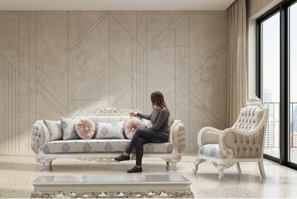 Conjunto de sofá clásico de lujo con sillones para sala de estar, juego de 3+1 asientos Chesterfield.