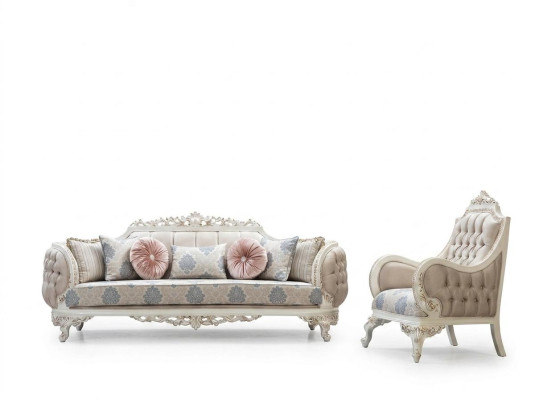 Conjunto de sofá clásico de lujo con sillones para sala de estar, juego de 3+1 asientos Chesterfield.