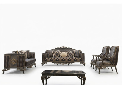 Sofá Chesterfield Grupo de diseñadores Conjunto de 5 piezas Juego de sofás 3+3+1+1 Mesa de centro