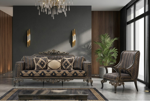 Sofá Chesterfield de lujo 3+1 plazas para sala de estar clásica, sofá barroco tapizado.