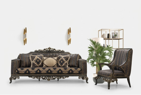 Sofá Chesterfield de lujo 3+1 plazas para sala de estar clásica, sofá barroco tapizado.