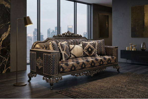 Chesterfield sofá de 3 plazas diseñador de lujo, sofás tapizados de tela nuevos.