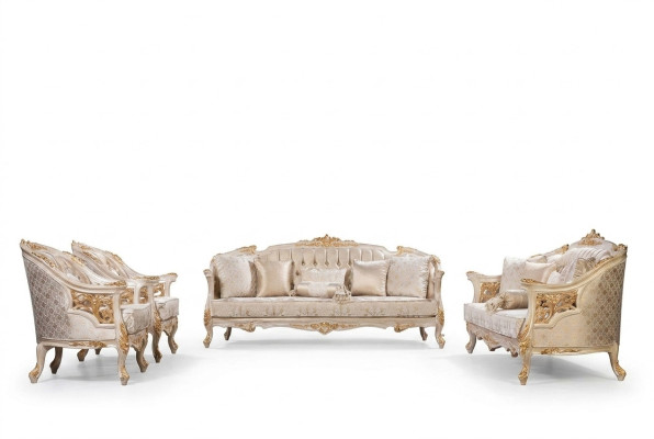 Sofá de lujo Chesterfield Set de sofá 3 + 3 + 1 + 1 Asientos Grupo de diseñadores de 4 piezas. Nuevo
