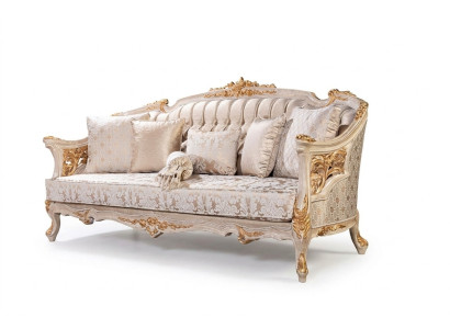 Chesterfield Sofá de diseñador de 3 plazas Lujo Sofás tapizados de tela Nuevos
