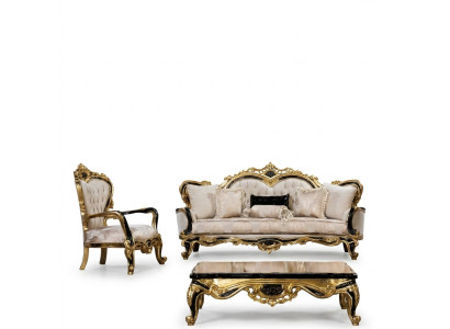 Sofá clásico de lujo, conjunto de sofás y sillones de sala de estar 3+1 asientos Chesterfield.
