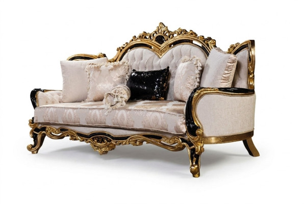 Chesterfield sofá de diseñador de 3 plazas Sofás de lujo Tapizados Sofás Tela Nueva