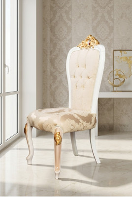 Conjunto de 4 sillas de comedor clásicas Chesterfield, set de sillas de comedor con respaldo.