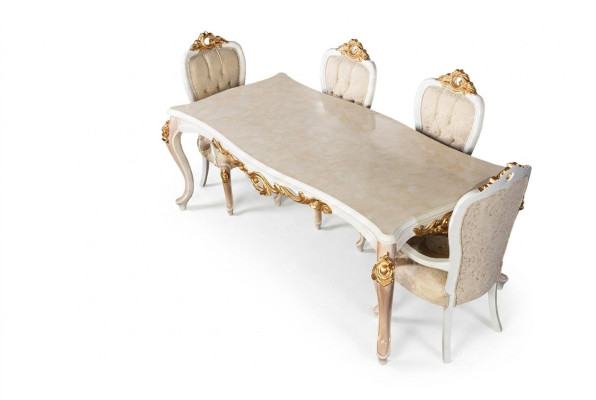Mesa Clásico Lujo Madera Mesas Estilo Barroco Rococó Antiguo Comedor Sala de estar