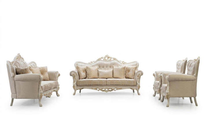 Conjunto de sofás de 3+3+1+1 plazas Set Diseño sofá Tapizado Sofás clásicos