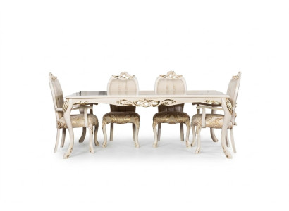 Mesa de comedor clásica beige, diseño de mesa de madera, muebles de mesa para la sala de estar