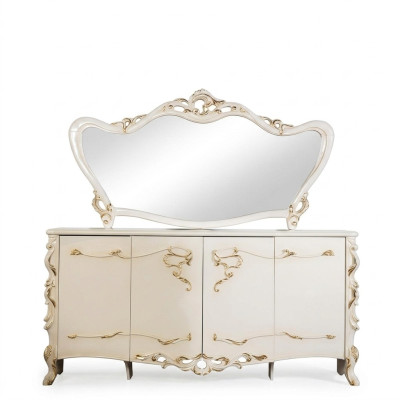 Aparador Espejo Conjunto de Barroco de Comedor, Cómodas de Madera, Cómoda de Madera, Armario Nuevo.