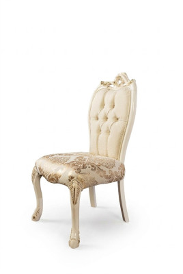 Silla sin reposabrazos Sillas de madera de lujo Diseño de tela Silla de respaldo nuevo Acolchado