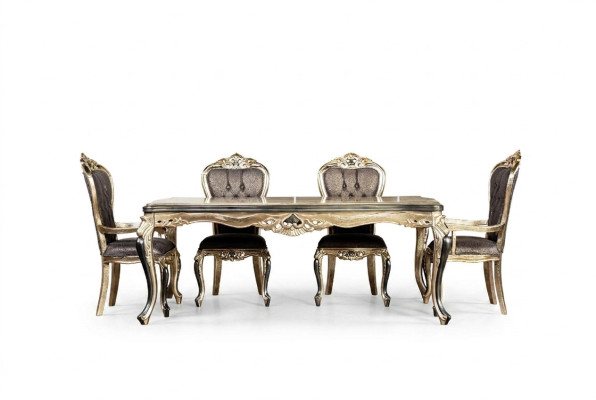 Clásica mesa de comedor Mesa de estilo barroco Mesas de comedor Mesa de madera 208x108 cm.