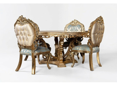 Mesa de comedor barroco dorado Mesa redonda Mesas redondas de madera Mesas de 173cm