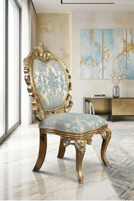 Silla de comedor tapizada sin reposabrazos, sillón de lujo para sala de estar.
