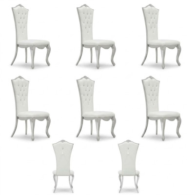 Chesterfield tapizado silla sillas Conjunto completo de 6 piezas Asiento Textil