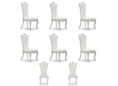 Chesterfield tapizado silla sillas Conjunto completo de 6 piezas Asiento Textil