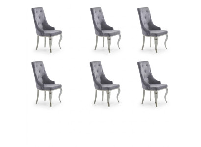 6x Silla Chesterfield Diseñador Sillas de tapicería de tela Nuevas.
