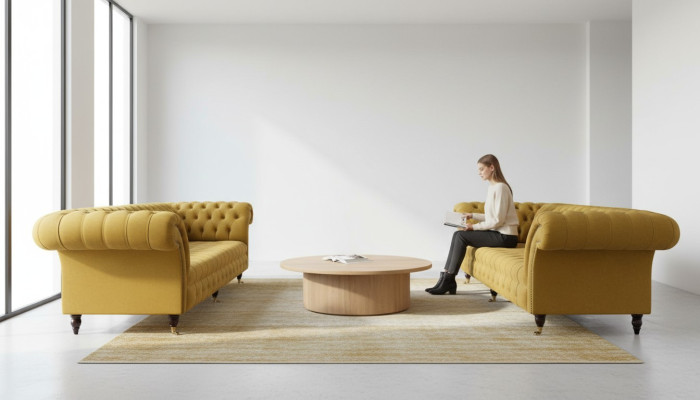 Conjunto de sofás de lujo beige de 3+3 plazas, sofá moderno, estilo de sala de estar, muebles.
