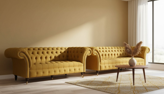 Conjunto de sofás de lujo beige de 3+3 plazas, sofá moderno, estilo de sala de estar, muebles.