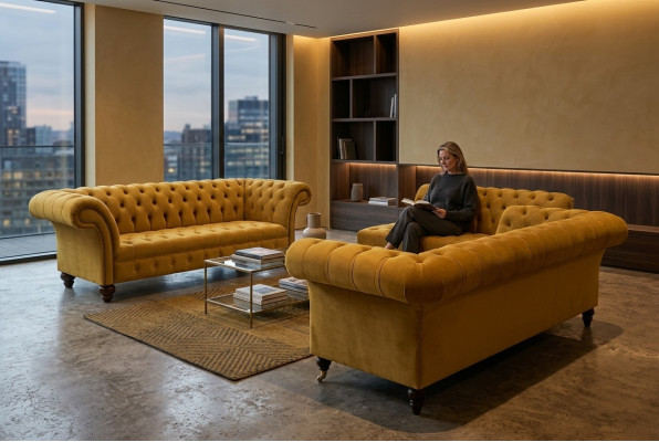 Sofá 3+2 plazas Set de sofás de diseño Sofás tapizados Chesterfield