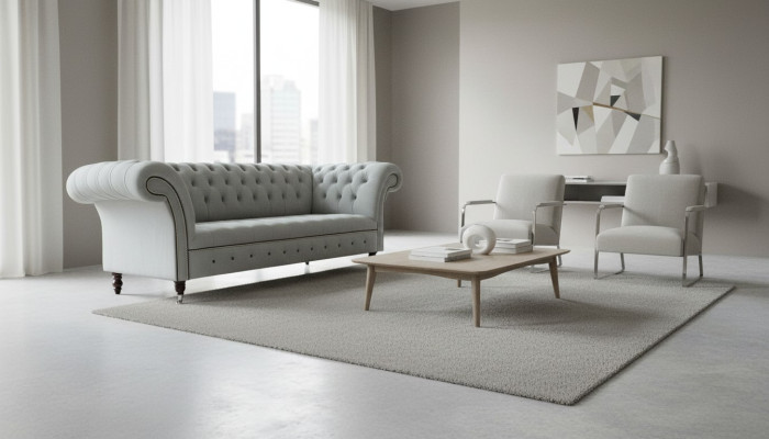 Sofá de diseñador de 3 plazas Chesterfield, sofá tapizado, sofás, muebles
