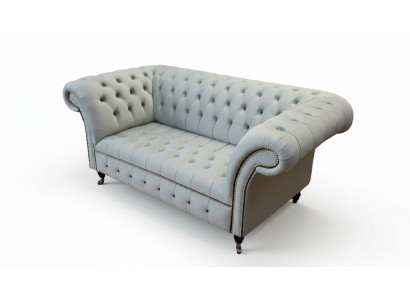 Sofá Chesterfield de 2 plazas Sofá tapizado Sofás de diseño Sofás de lujo Gris