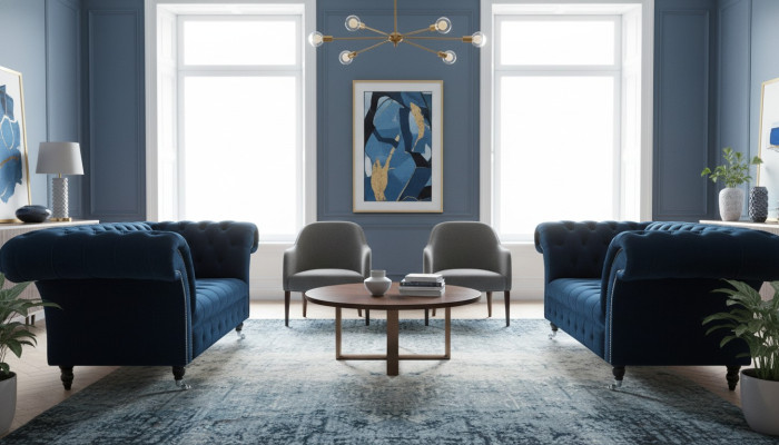 Sofá Chesterfield Conjunto de muebles 2x Asientos Individuales Conjunto de lujo Sofá Sofás 2 piezas.
