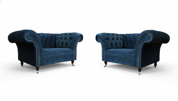 Sofá Chesterfield Conjunto de muebles 2x Asientos Individuales Conjunto de lujo Sofá Sofás 2 piezas.