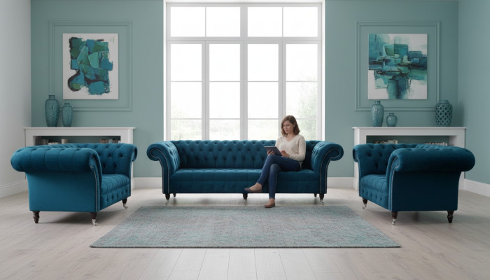 Sofá sofá tela tapicería asiento 2+1+1 asientos conjunto de sofás de diseño