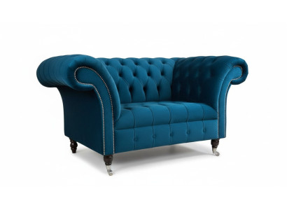 Diseño de sillón de lujo Relax Club Lounge de una plaza, tapizado en tela nuevo.