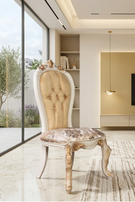 Silla Luis XV Sillas Asiento Acolchado Muebles Silla Clásica Madera Terciopelo