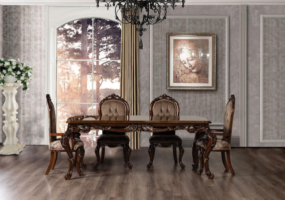 Mesa de comedor clásica con 4 sillas estilo barroco rococó muebles