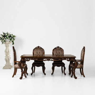 Mesa de comedor clásica con 4 sillas estilo barroco rococó muebles