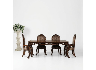 Mesa de comedor clásica con 4 sillas estilo barroco rococó muebles