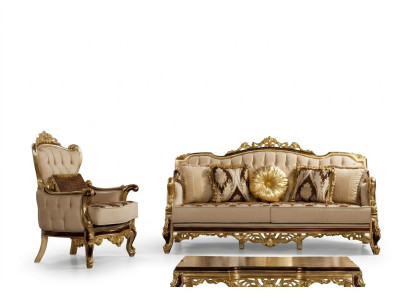 Sofá de lujo beige conjunto de sofás de tela 3+1 plazas diseño sofás