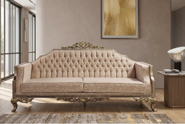 Sofá clásico de lujo Muebles tapizados Sofás Mobiliario Decoración Barroca