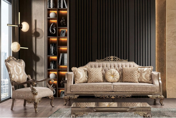 Conjunto de sofá Chesterfield con mesa de centro, juego de sofás, muebles tapizados, 5 piezas.