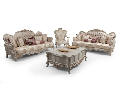Conjunto de Sofá Barroco Rococó Muebles Sala de Estar Juego de Asientos Acolchado 4 piezas. Nuevo.